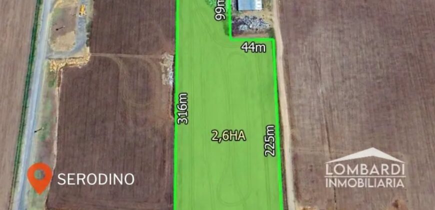 Se venden 2,6 Has. industriales sobre Ruta N°91 en Serodino.