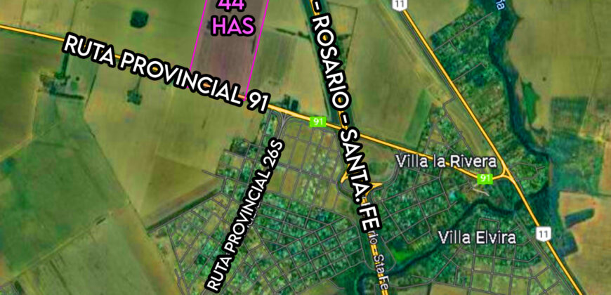 Se vende Campo en Oliveros (La Ribera) de 44has a metros de la Autopista Rosario-Santa Fe
