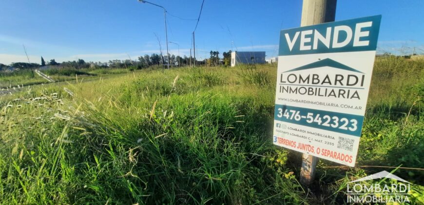 Se Venden 3 terrenos en esquina, juntos o separados en Altos del Carcarañá.